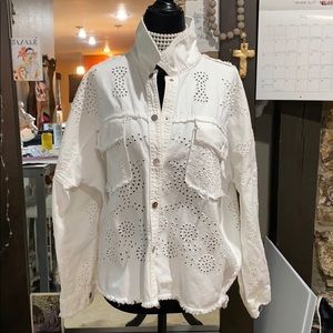 Zara White Denim Jacket